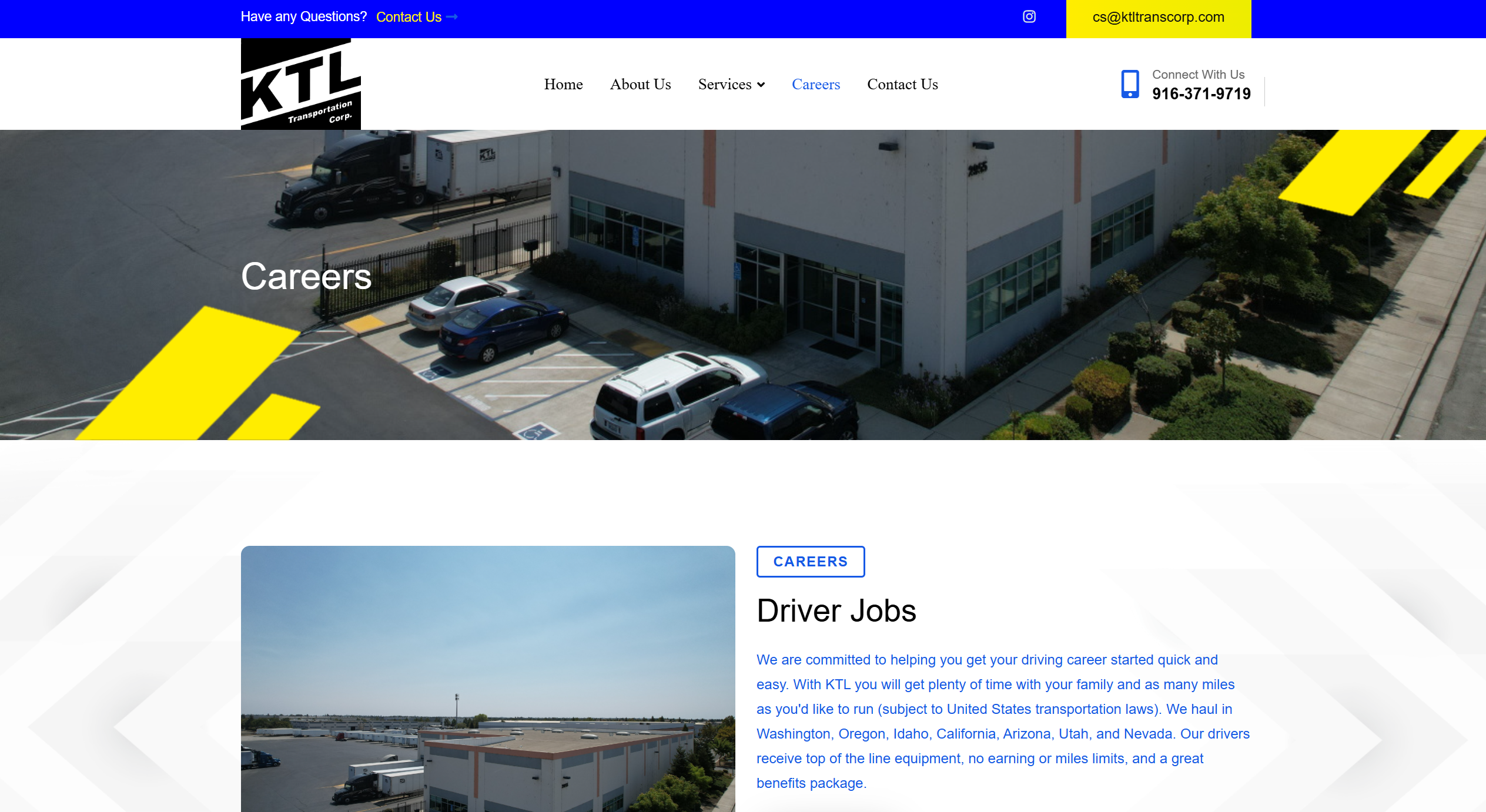 KTL careers page and driver opportunities